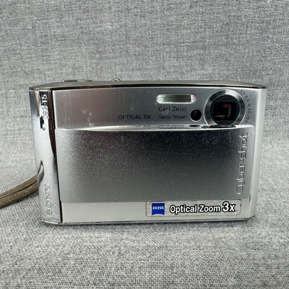 Sony Cyber-shot DSC-T5 5.1MP Digital Camera Silver Tested 2 Batteries Charger - Picture 4 of 10